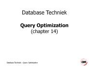 Database Techniek Query Optimization