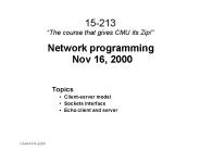 Network programming Nov 16, 2000