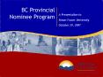 BC Provincial Nominee Program PowerPoint PPT Presentation