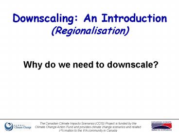 Downscaling: An Introduction (Regionalisation)