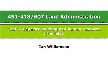 451418607 Land Administration