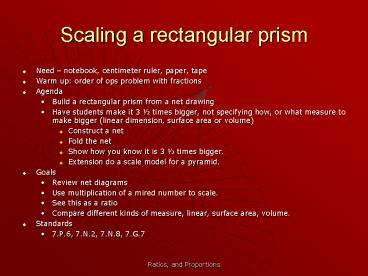 Scaling a rectangular prism