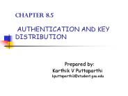 Chapter 8.5  AUTHENTICATION AND KEY DISTRIBUTION