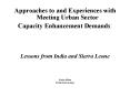 Approaches to and Experiences with Meeting Urban Sector PowerPoint PPT Presentation
