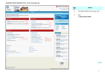ACCESS IRAS Website VIA www.iras.gov.sg
