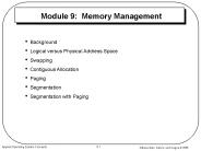 Module 9: Memory Management