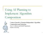 Using AI Planning to Implement Algorithm Composition