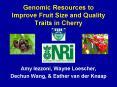 Genomic Resources to Improve Fruit Size and Quality Traits in Cherry PowerPoint PPT Presentation