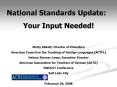 National Standards Update: PowerPoint PPT Presentation