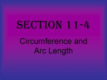 Circumference and Arc Length