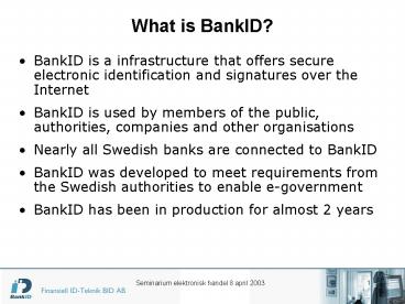 What is BankID