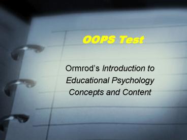 PPT – OOPS Test PowerPoint presentation | free to download - id: 1d46f4 ...