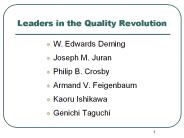 Leaders in the Quality Revolution