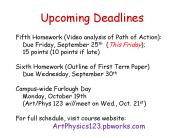 Upcoming Deadlines