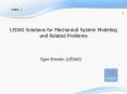 LEDAS Solutions for Mechanical System Modeling PowerPoint PPT Presentation