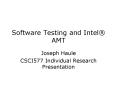 Software Testing and Intel AMT PowerPoint PPT Presentation