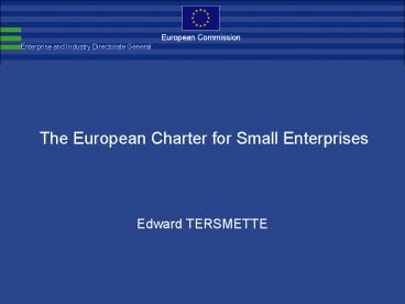 The European Charter for Small Enterprises