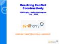 Resolving Conflict Constructively UWS Aspire Leadership Program Year 1 2009 PowerPoint PPT Presentation