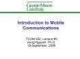 Introduction to Mobile Communications PowerPoint PPT Presentation