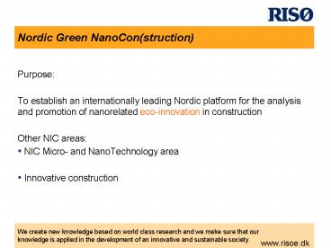 Nordic Green NanoConstruction