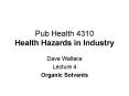 Pub Health 4310 Health Hazards in Industry PowerPoint PPT Presentation