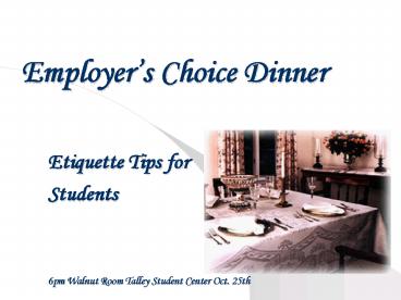 Employers Choice Dinner