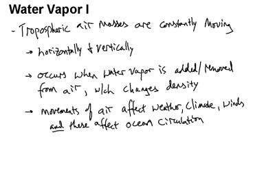 Water Vapor I