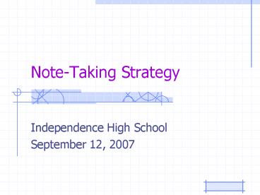 NoteTaking Strategy presentation | free to view