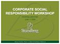 CORPORATE SOCIAL RESPONSIBILITY WORKSHOP PowerPoint PPT Presentation