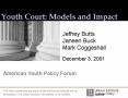 Youth Court: Models and Impact PowerPoint PPT Presentation