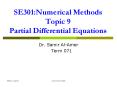 SE301:Numerical Methods Topic 9 Partial Differential Equations PowerPoint PPT Presentation