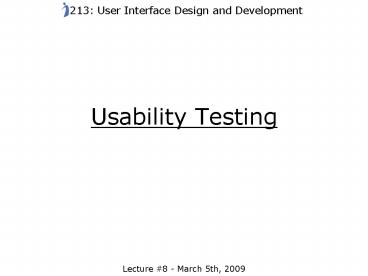 Usability Testing