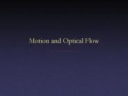 Motion and Optical Flow