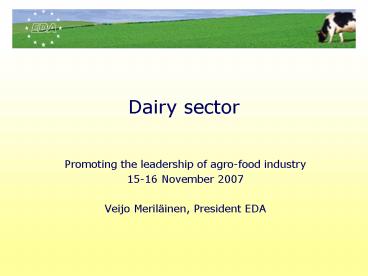Dairy sector
