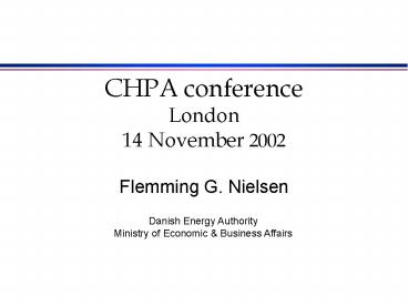 CHPA conference London 14 November 2002