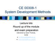 CE 00308-1 System Development Methods