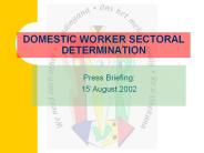 DOMESTIC WORKER SECTORAL DETERMINATION