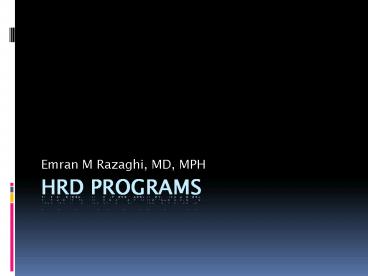 HRD programs