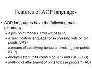 Features of AOP languages