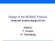 Design of the MOBIKE Protocol