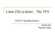 Linux File systems The VFS
