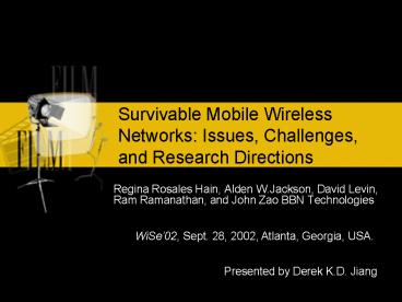 Survivable Mobile Wireless Networks: Issues, Challenges, and Research Directions