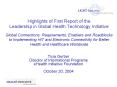 Highlights of First Report of the Leadership in Global Health Technology Initiative Global Connectio PowerPoint PPT Presentation