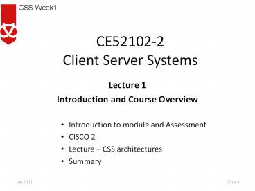 CE52102-2 Client Server Systems