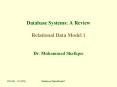 Database Systems: A Review Relational Data Model 1  Dr. Muhammad Shafique PowerPoint PPT Presentation