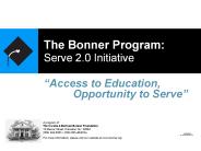 The Bonner Program: Serve 2.0 Initiative