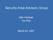 Security Area Advisory Group