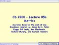 CS 2200 Lecture 05a Metrics PowerPoint PPT Presentation