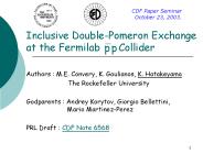 Inclusive Double-Pomeron Exchange at the Fermilab   Collider