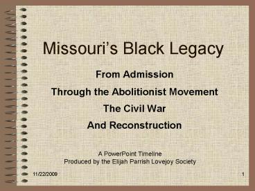 Missouris Black Legacy